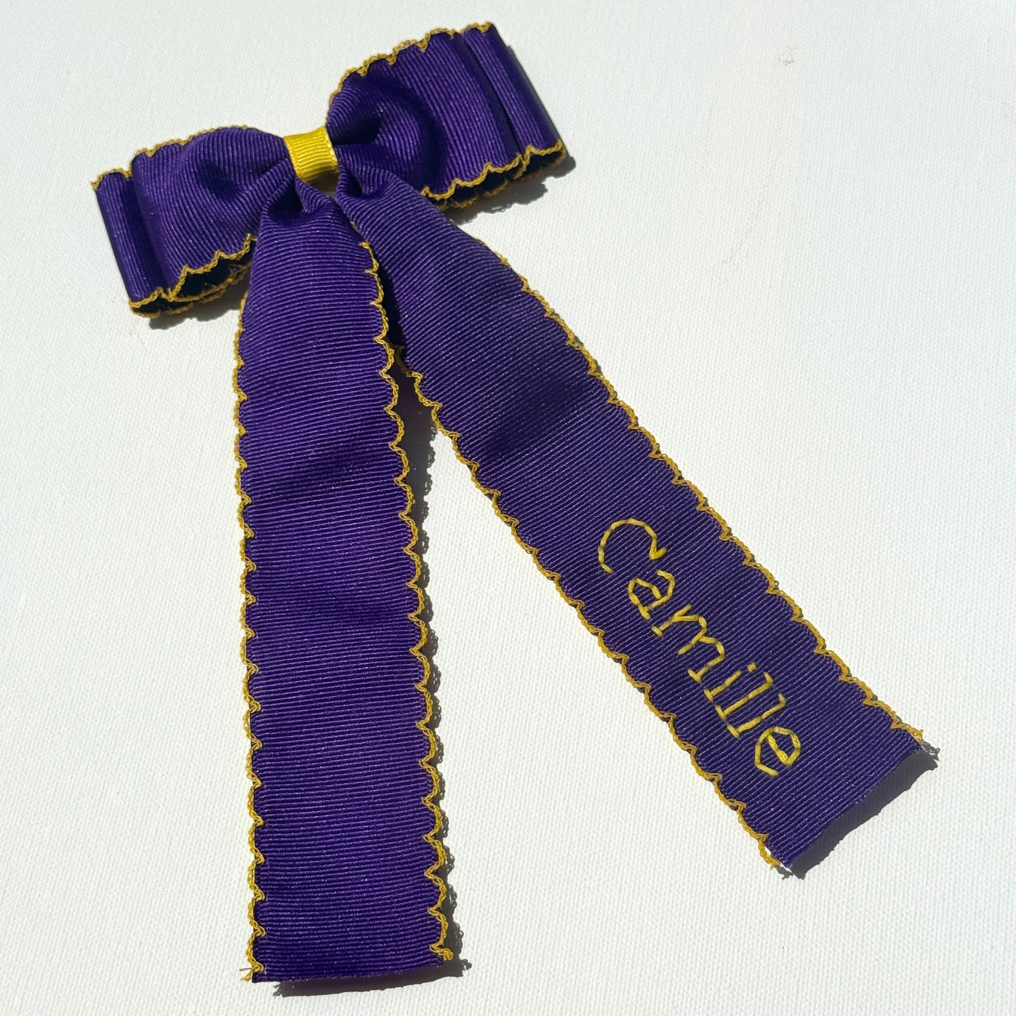 Purple and Gold Double Ribbon Moonstitch - Custom