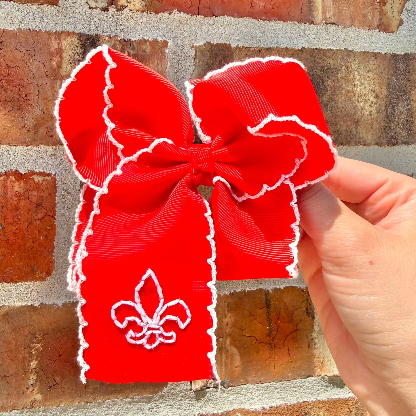 5 Inch - Fleur de Lis Red & White