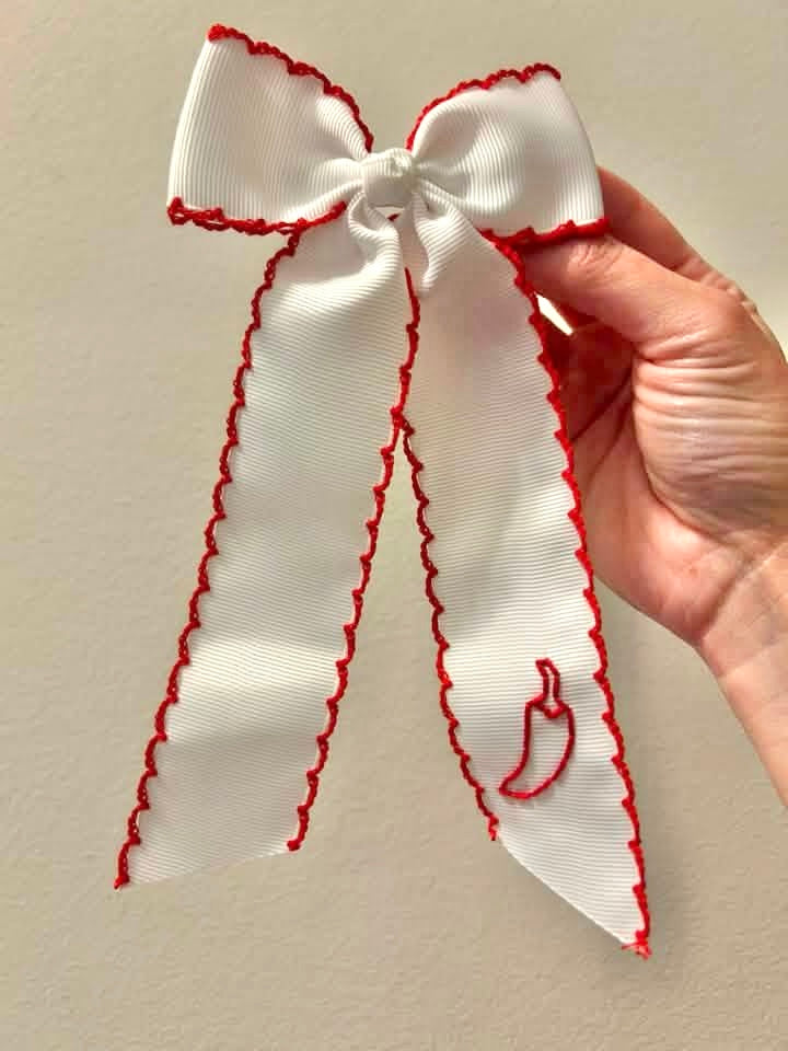 Pepper Bow White with Red - Longtail