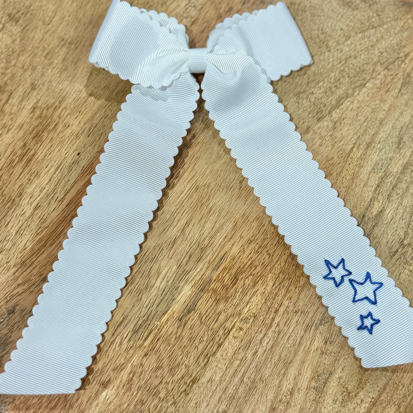 Longtail White & Navy Hearts