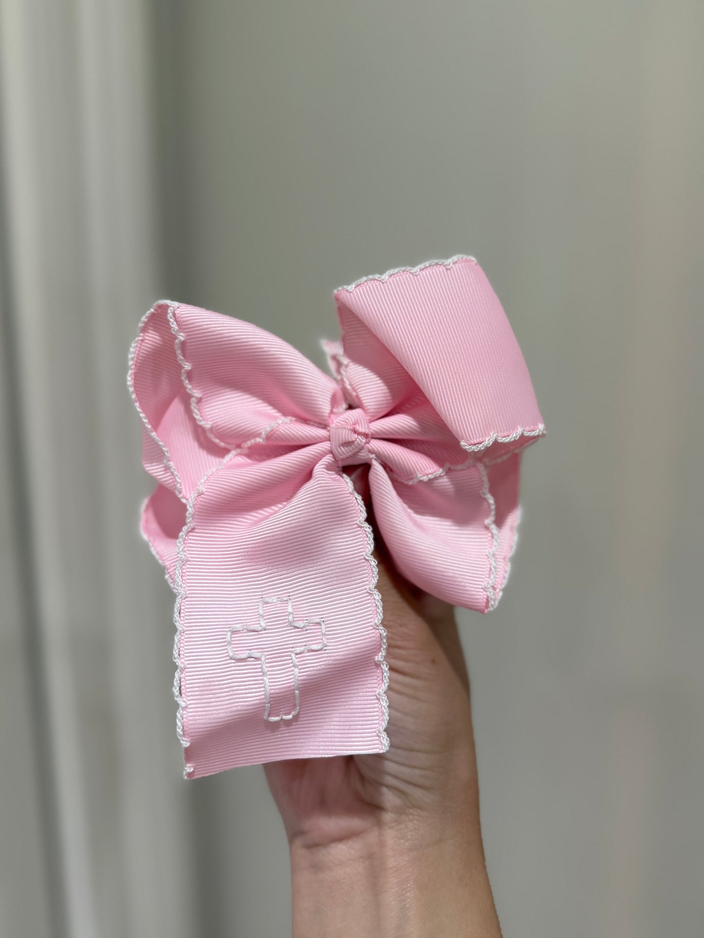 Pink Cross Bow with White