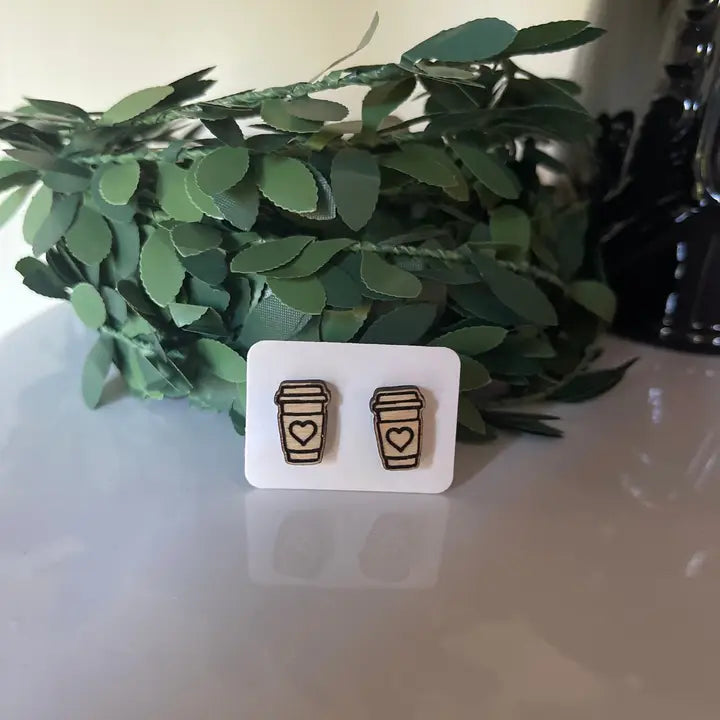 Coffee Stud Earrings