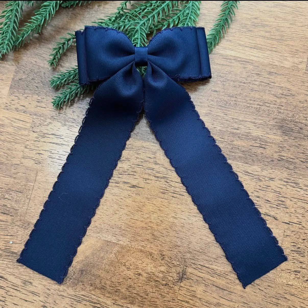 Double Ribbon Navy/Navy Moonstitch - Warriors in Gold Stitching