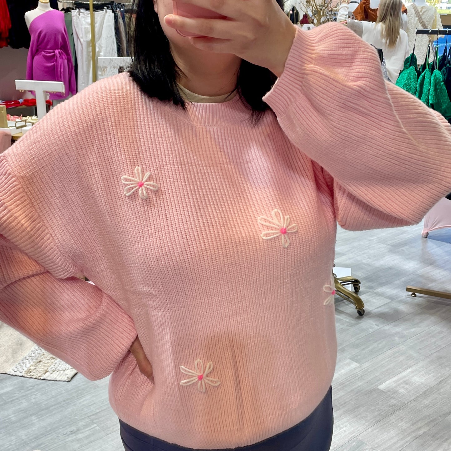Women’s Daisy Pink Cropped Sweater