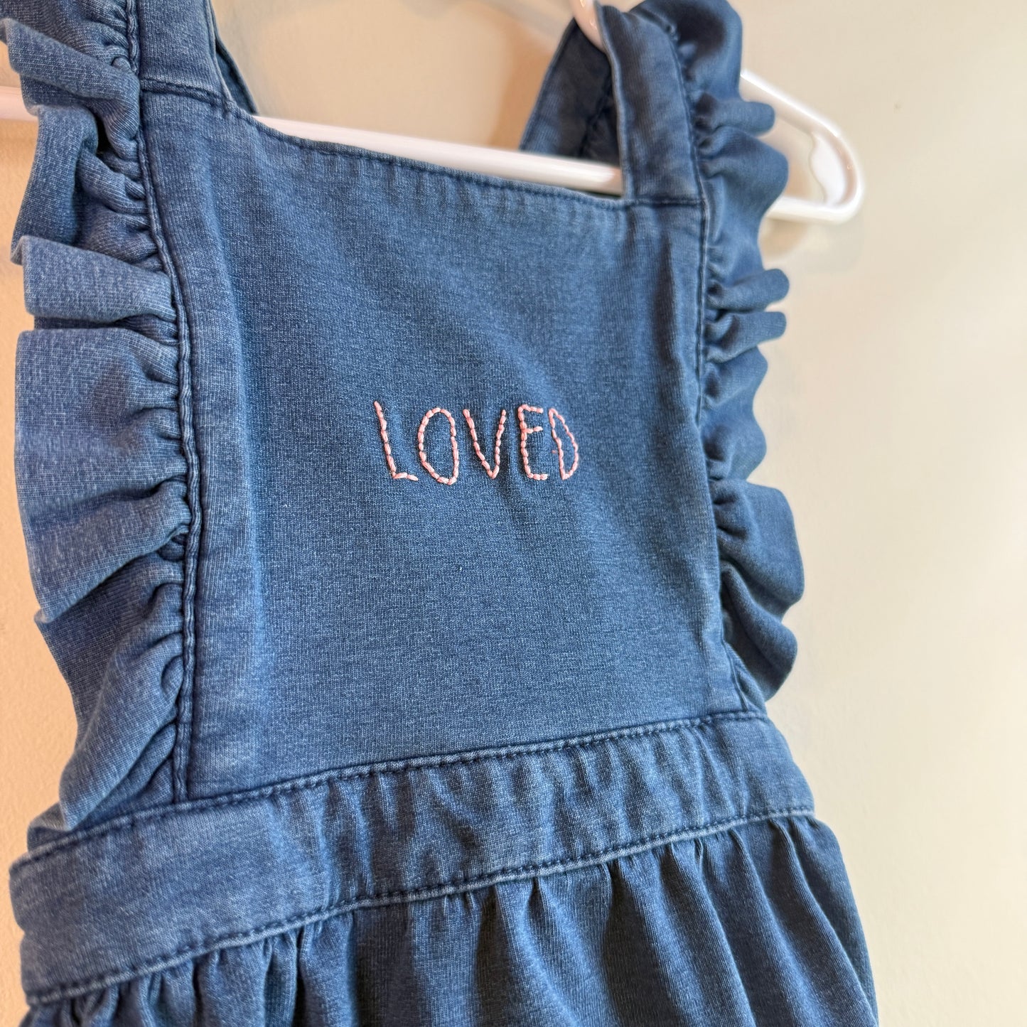 6-9M Denim Blue Loved Jean Baby Girl Bubble