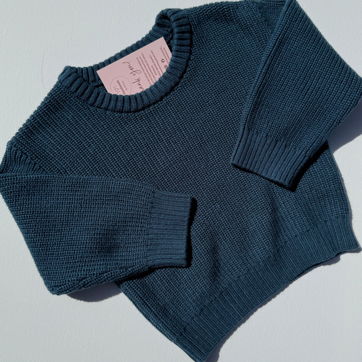 Navy Knit Sweater - Custom