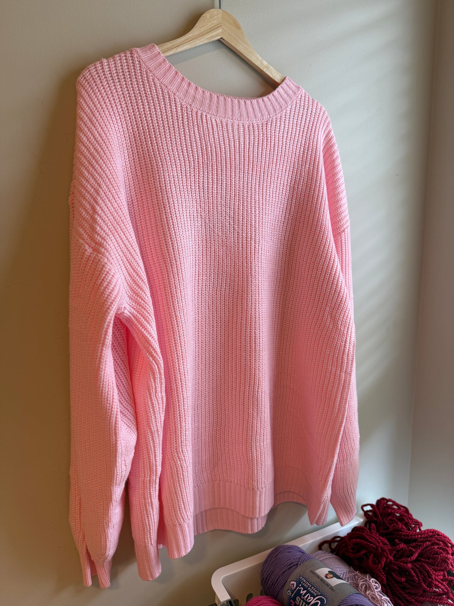 Oversized Mama Sweater - Hand Embroidered Long Sleeve Knit Sweater