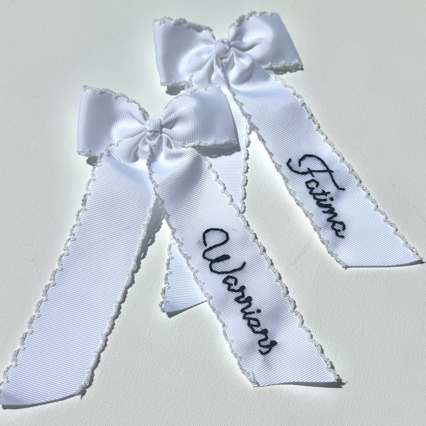 Fatima White on White - Navy Stitching