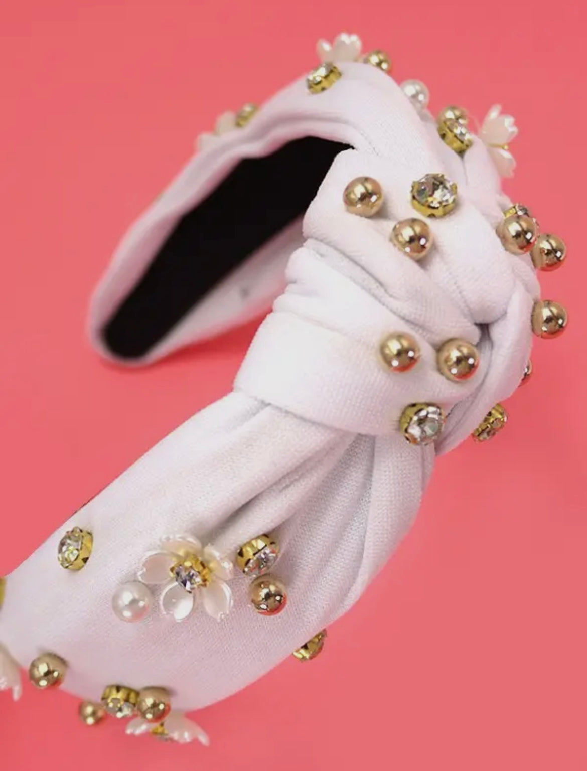 Knotted Daisy Flower Pearl Headband Hair Band