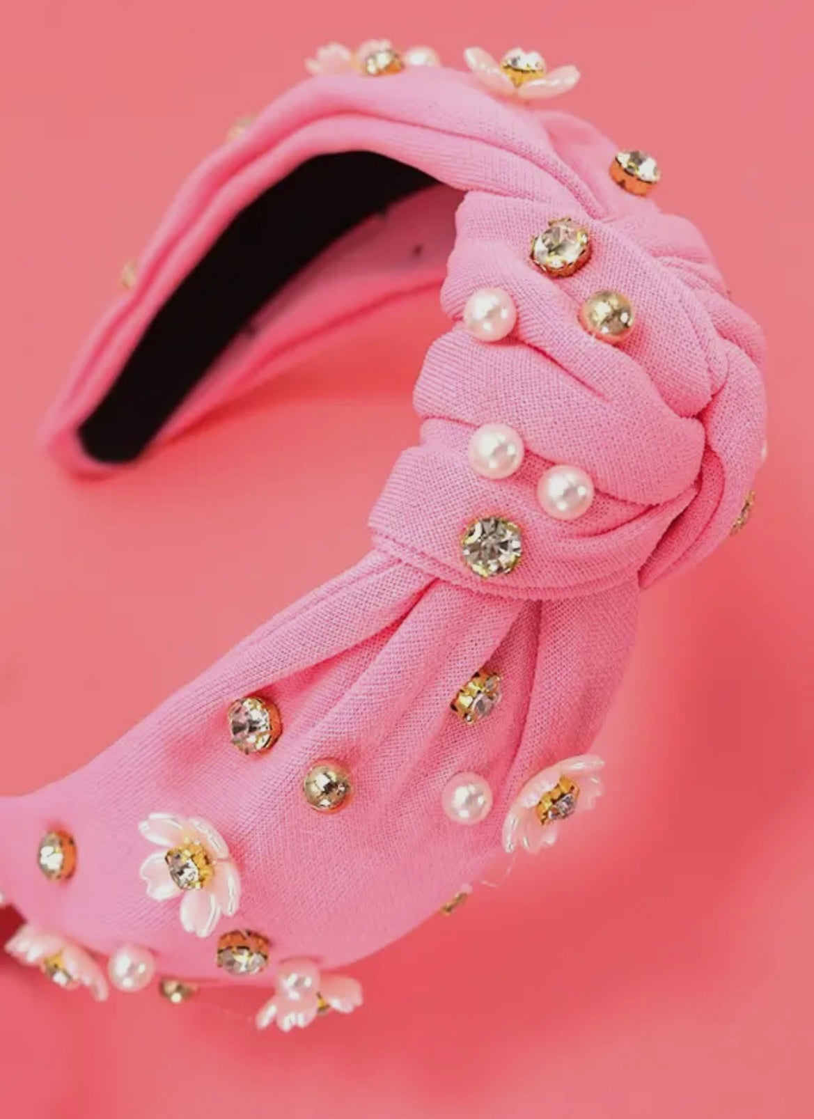 Knotted Daisy Flower Pearl Headband Hair Band