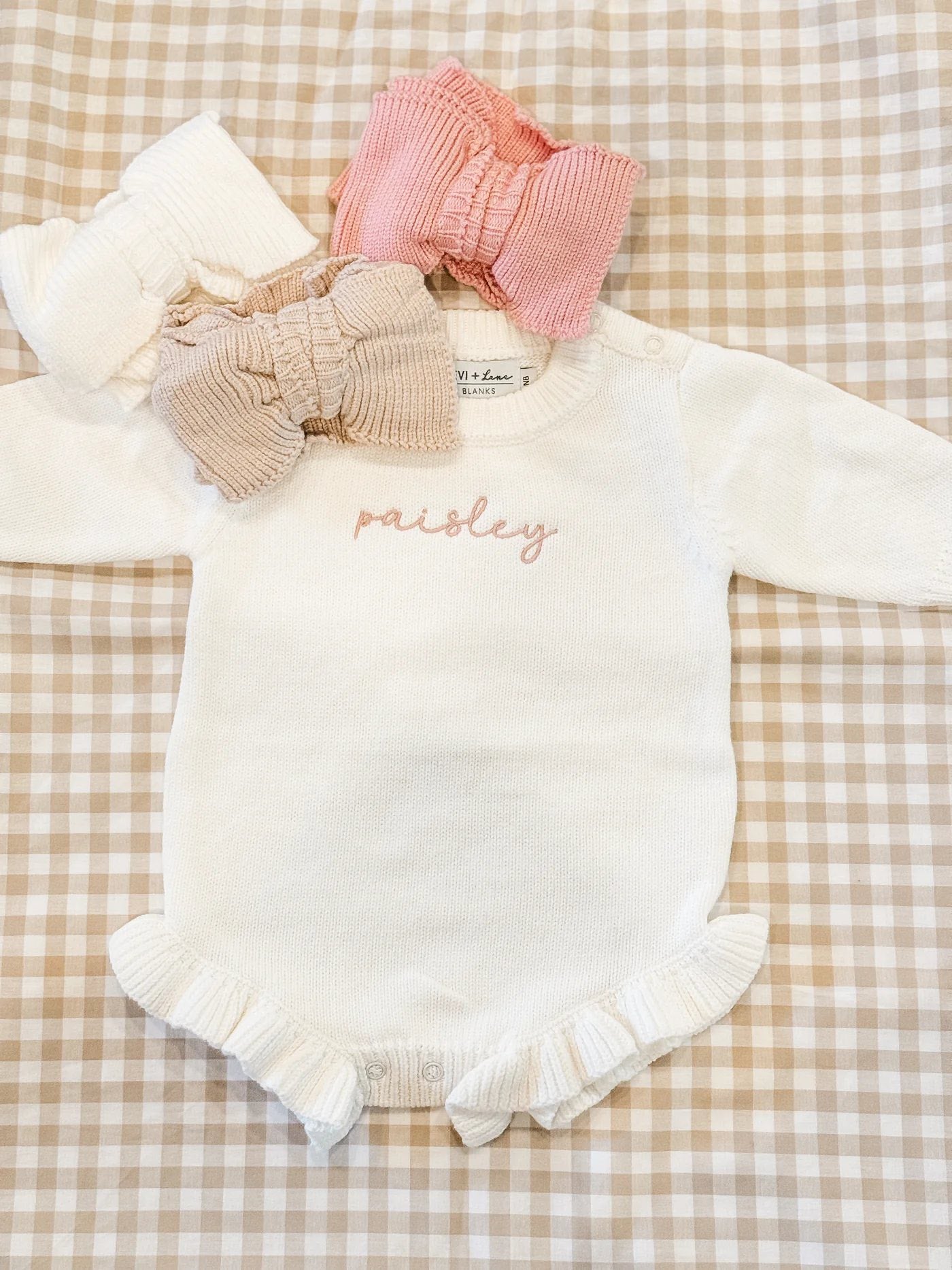 Knit NB Headband Bows