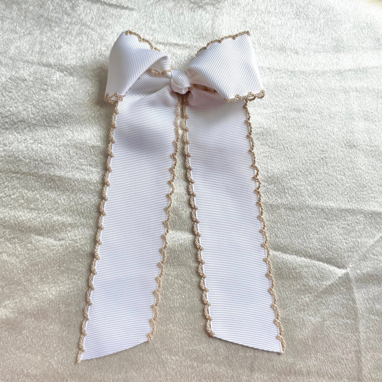 CCS Cathedral Carmel White & Tan Bow