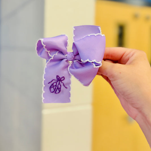 Purple Ballerina Slippers Dance Bows - 4 inch