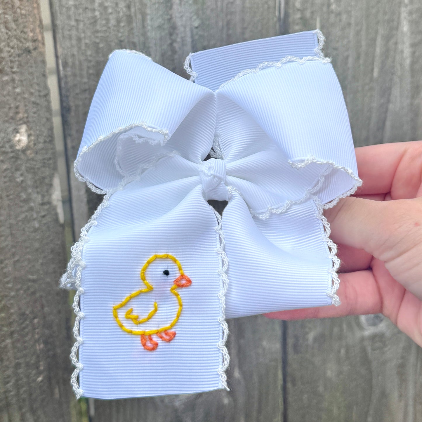 5 Inch - Lil Chick Ducky Bow - White