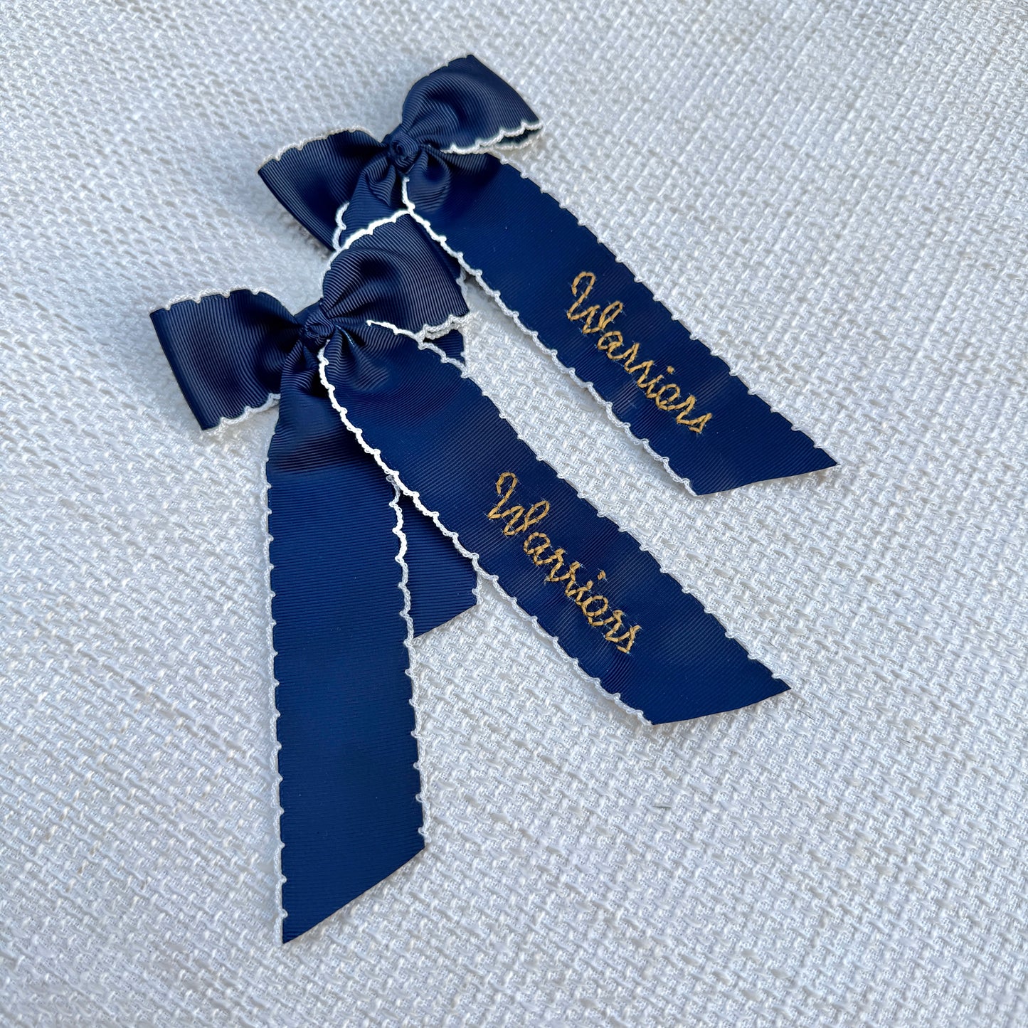 Fatima Warriors Navy & Gold Bow