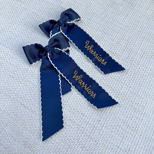 Fatima Navy & Gold Bow