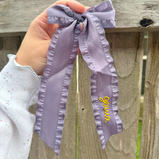 Geaux Purple Bow (Alligator Clip) - RTS