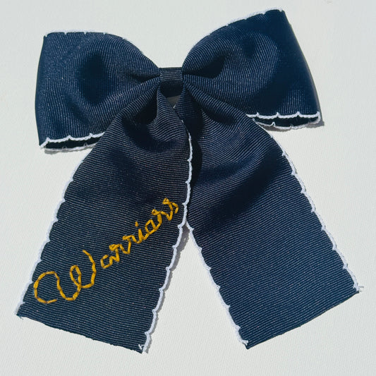 Warriors Navy and Gold Shortie Bow