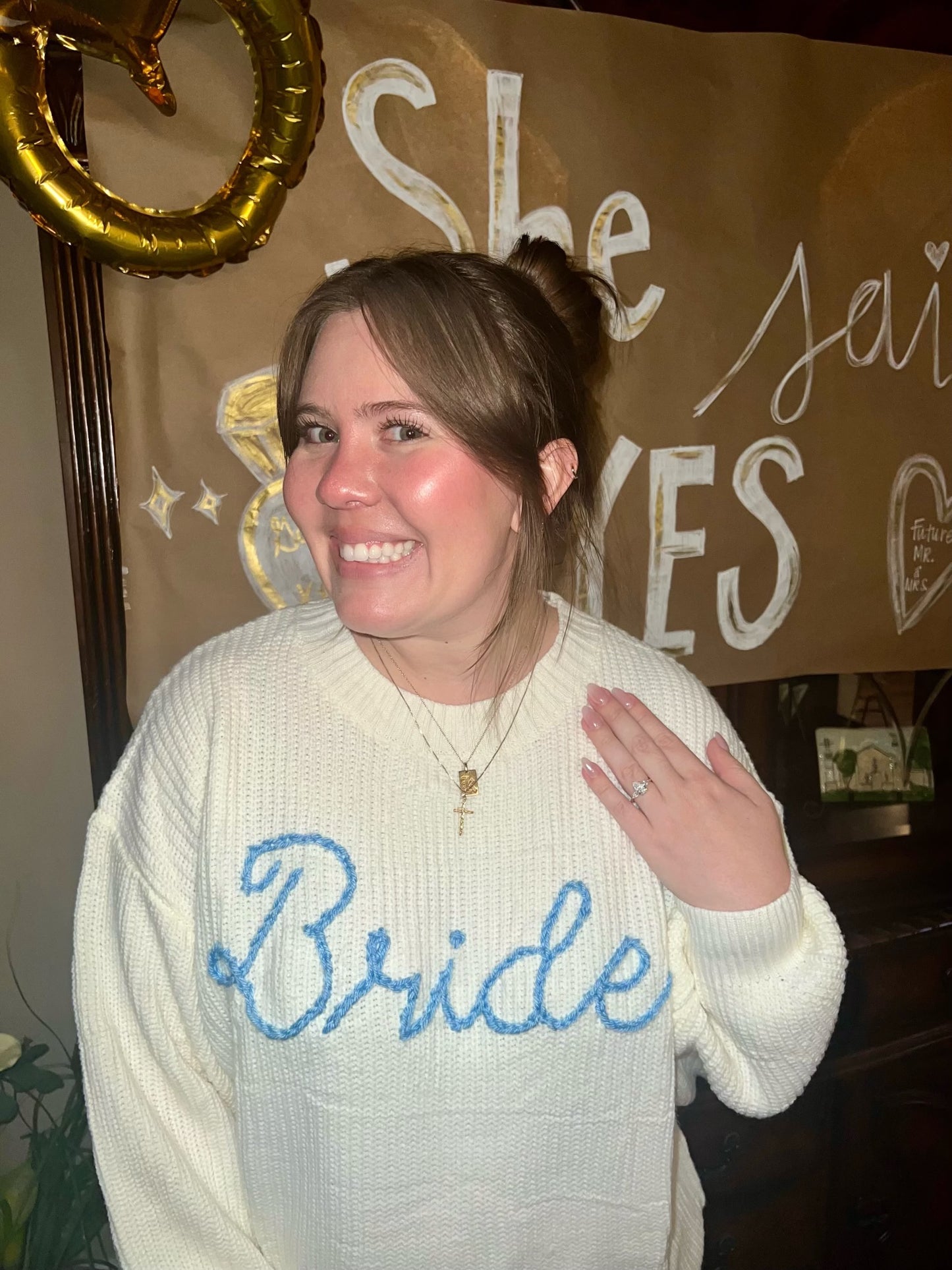 Handstitched Oversized Bride Sweater