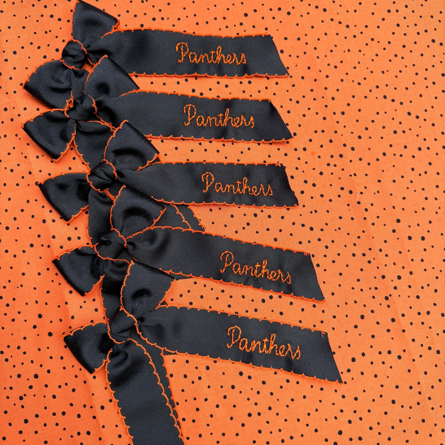 Panther School Bow Orange and Black