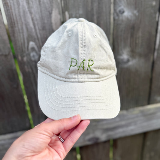 Par Golf Baseball Cap Hat - Cream
