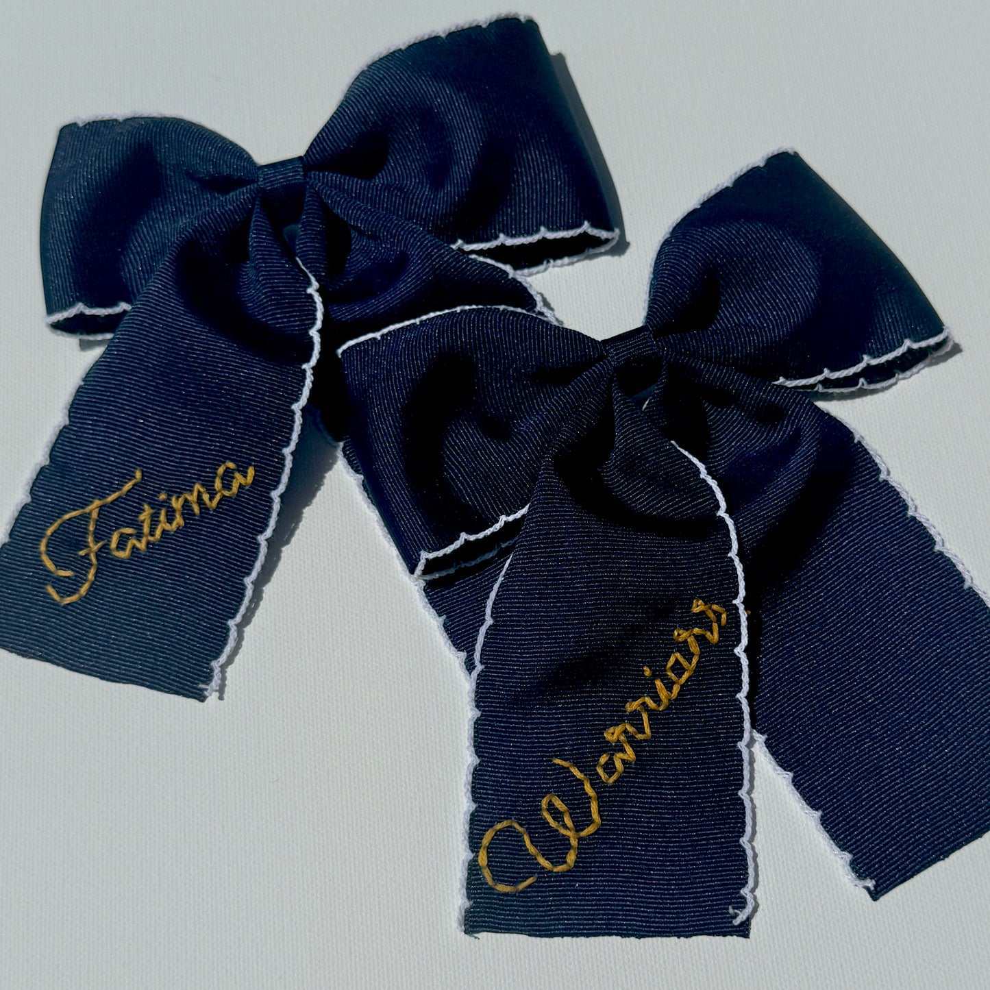 Fatima Navy and Gold Shortie Bow