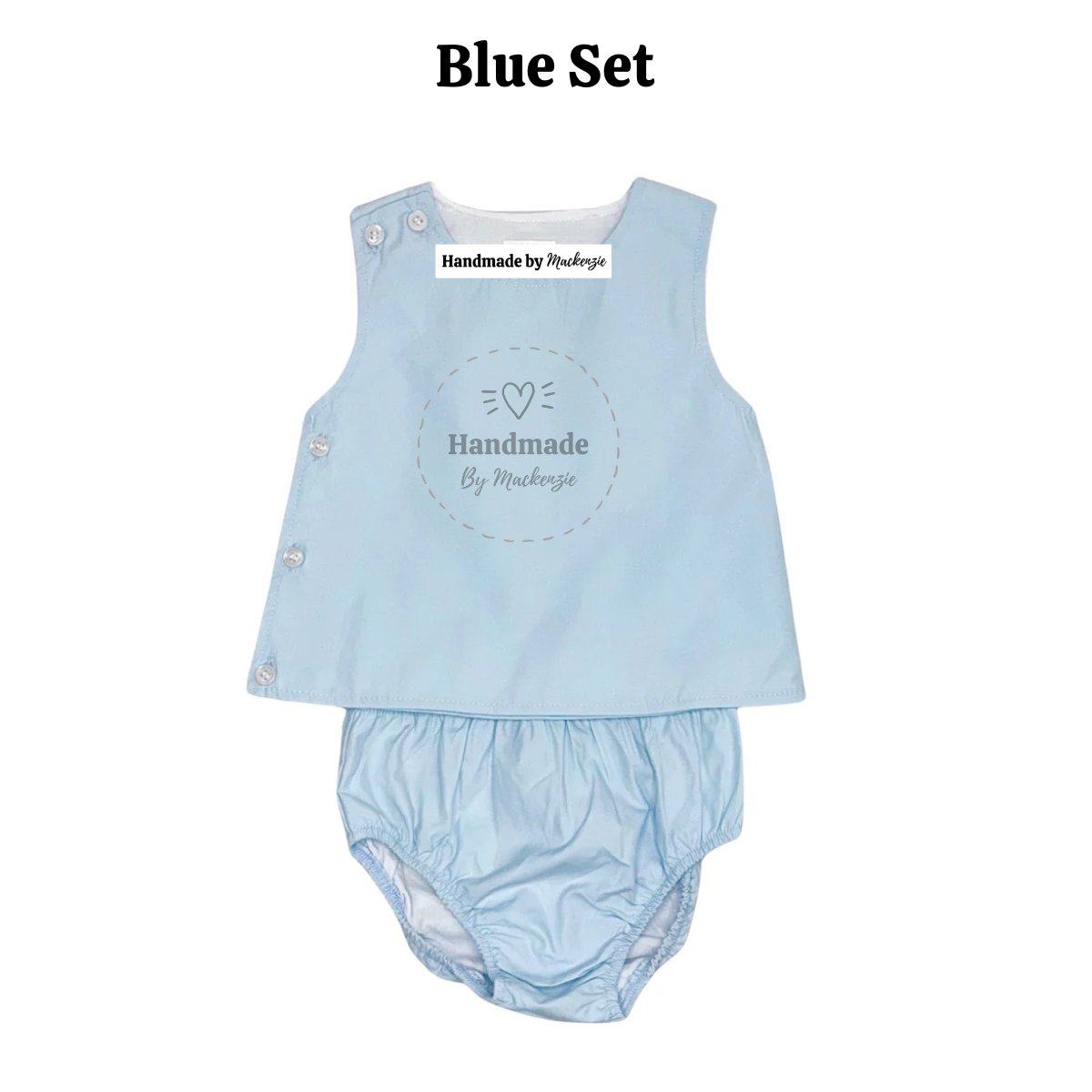 Unisex Bloomer Set White and Blue - Custom