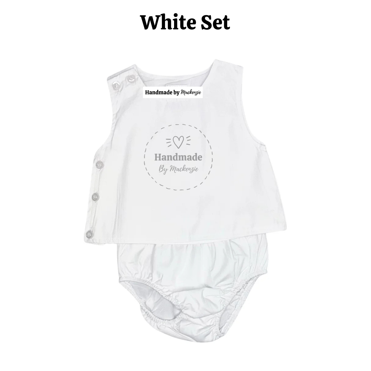 Unisex Bloomer Set White and Blue - Custom