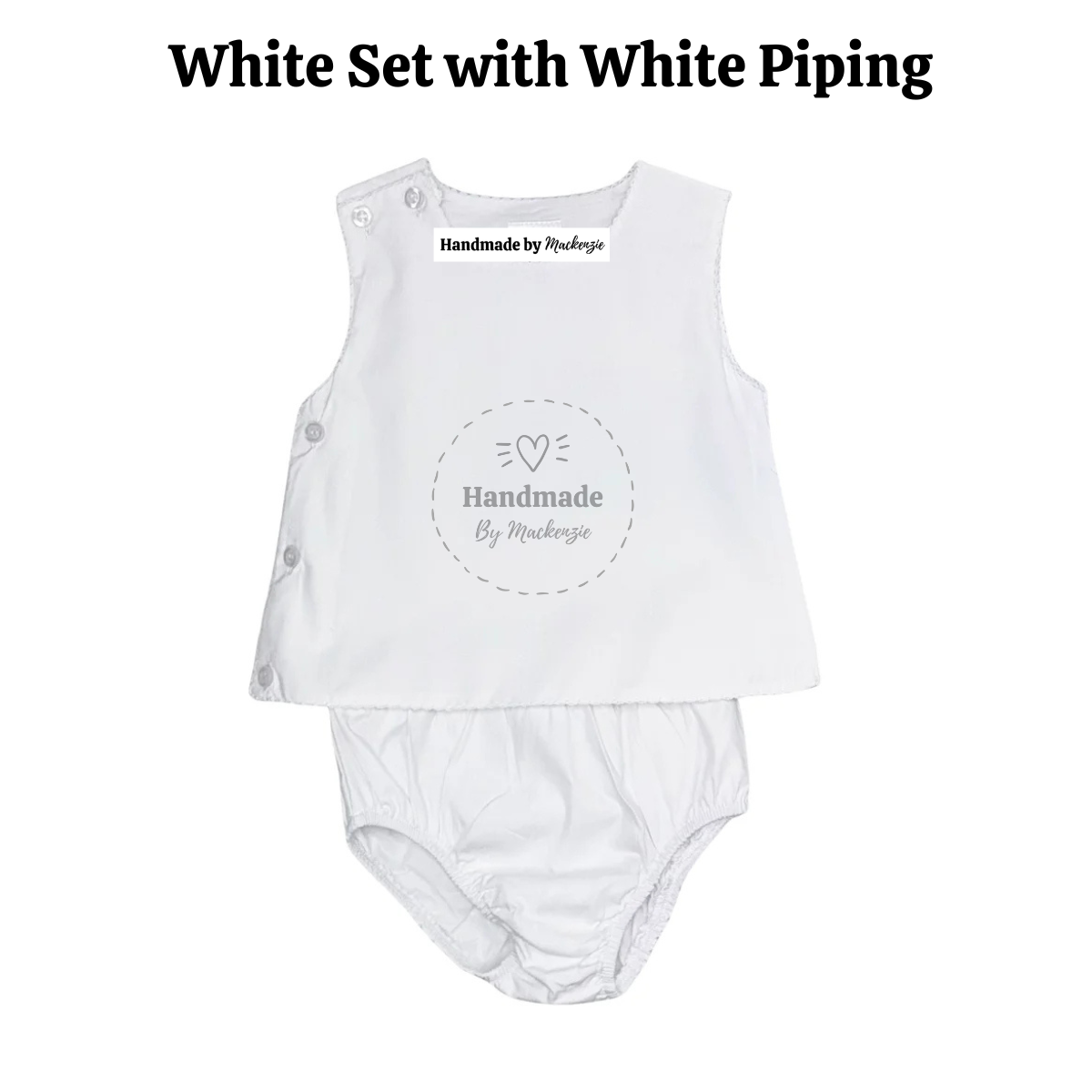 Unisex Bloomer Set with White Piping, Pink Blue and White - Custom