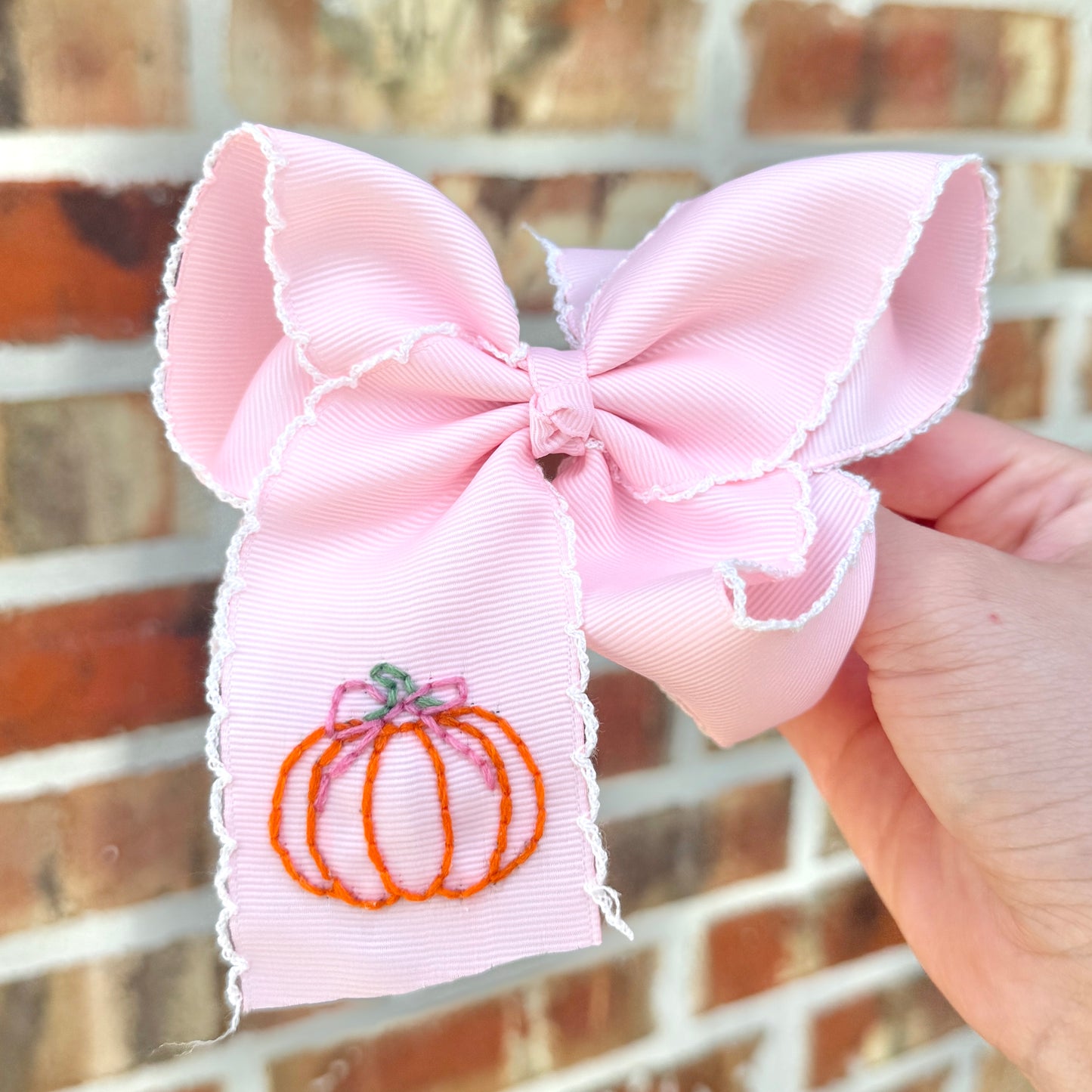 Pink Bow Pumpkin - 5 inch