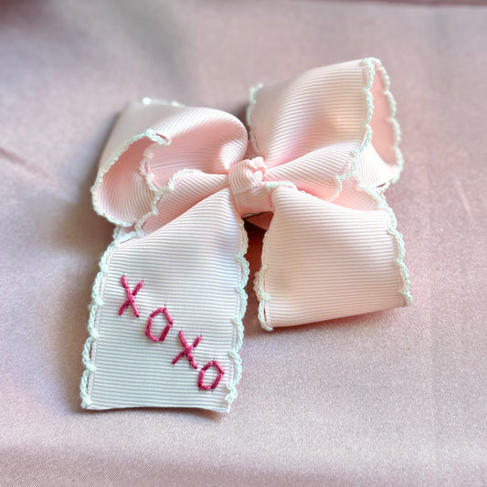 5 Inch XOXO Pink Valentine's Day Bow