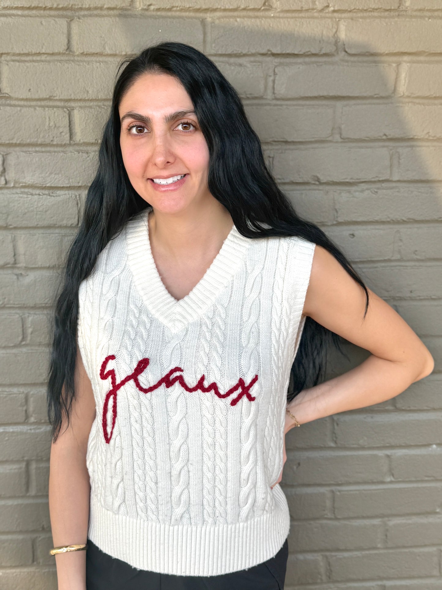 Geaux Cream and Red Vest