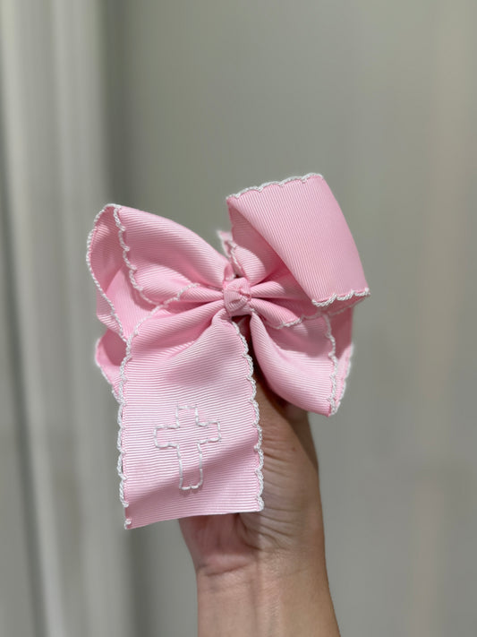 Pink Cross Bow with White