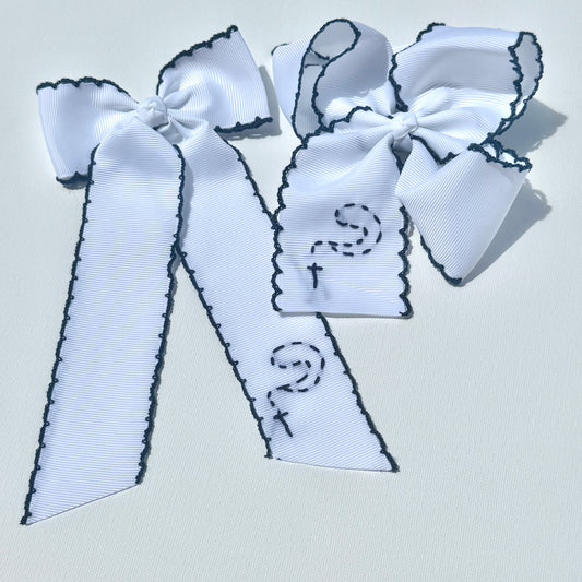 Rosary White with Navy - Longtail