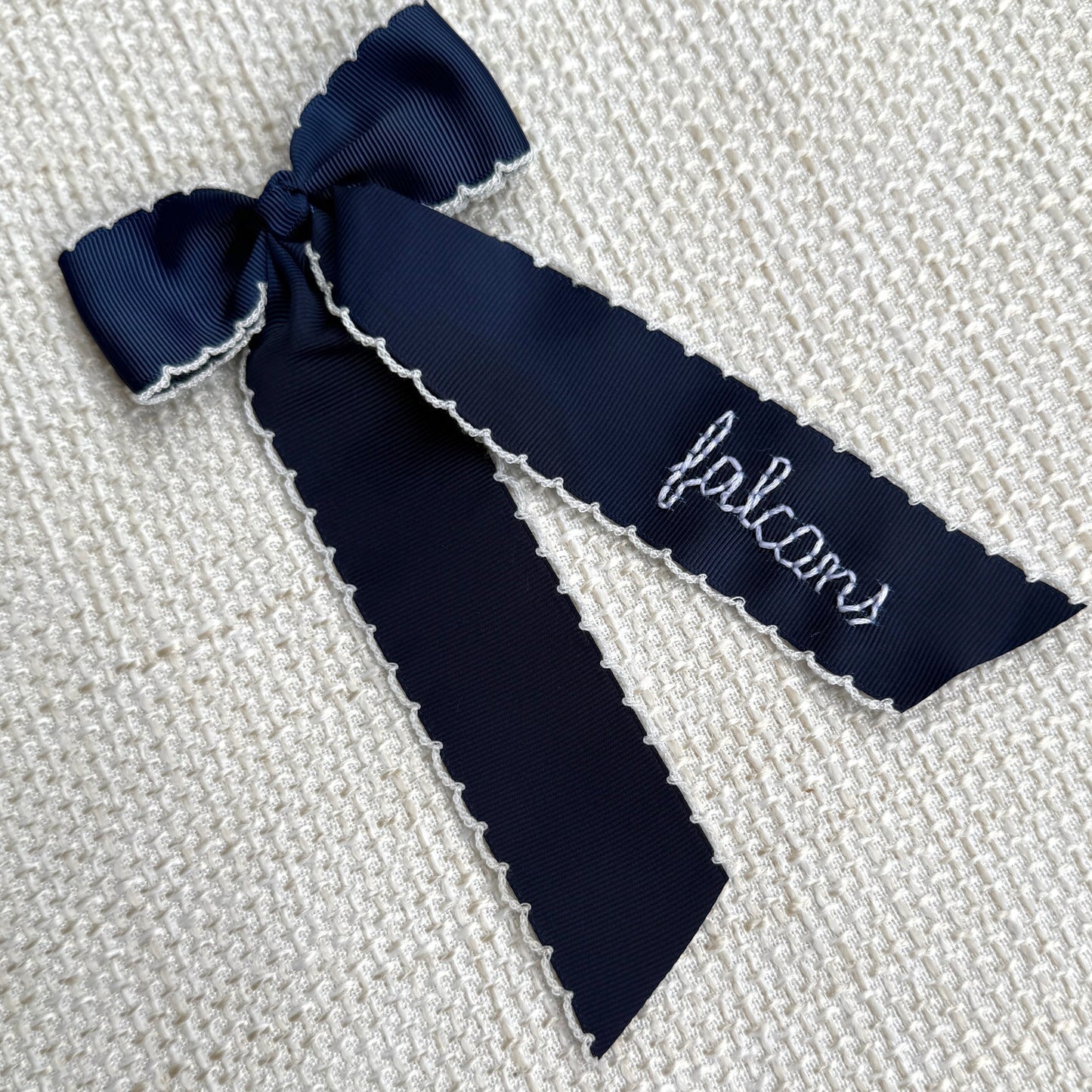 Falcons Navy & White Bow