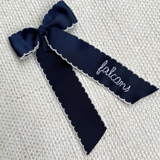 Falcons Navy & White Bow