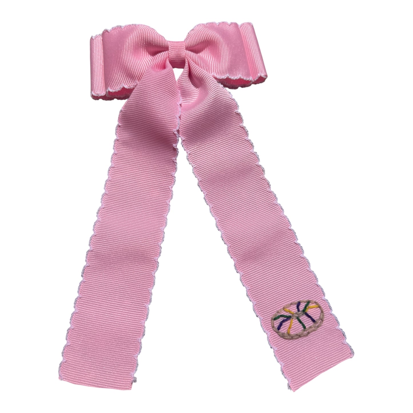 Pink King Cake Double Ribbon Longtail