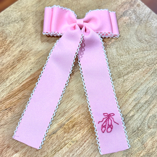 Double Ribbon Pink Ballerina Dance Cross