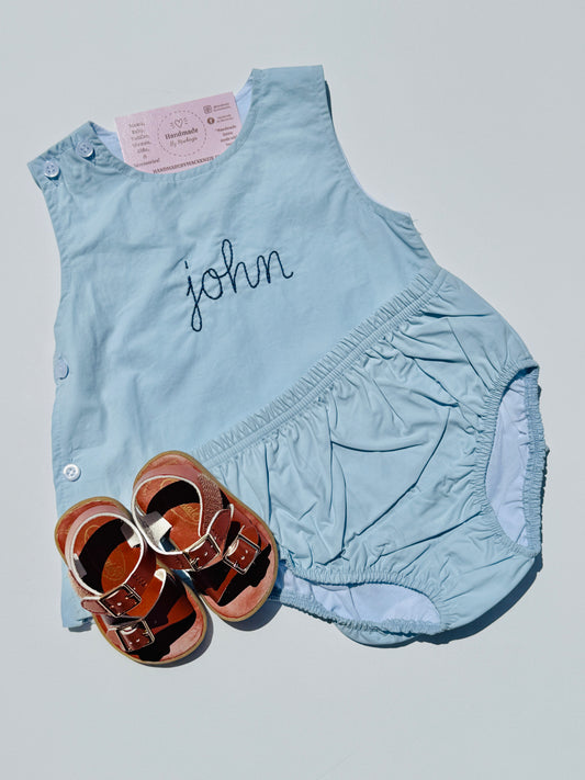 Unisex Bloomer Set White and Blue - Custom