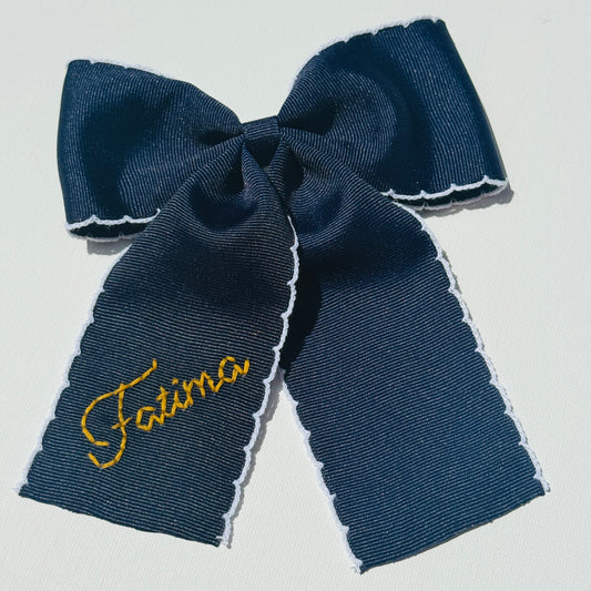 Fatima Navy and Gold Shortie Bow