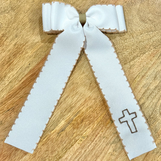 Double Ribbon White & Tan