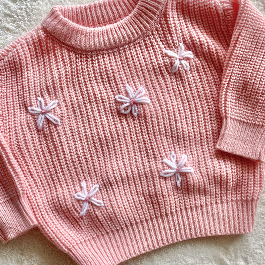 Pretty in Pink Daisy Sweater