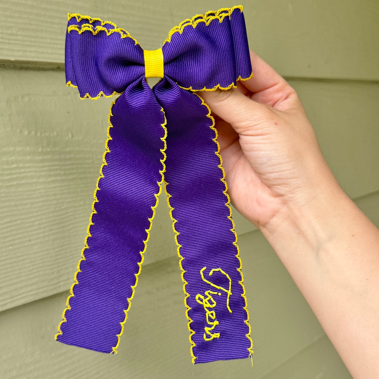 Tigers Double Ribbon Purple and Gold Longtail