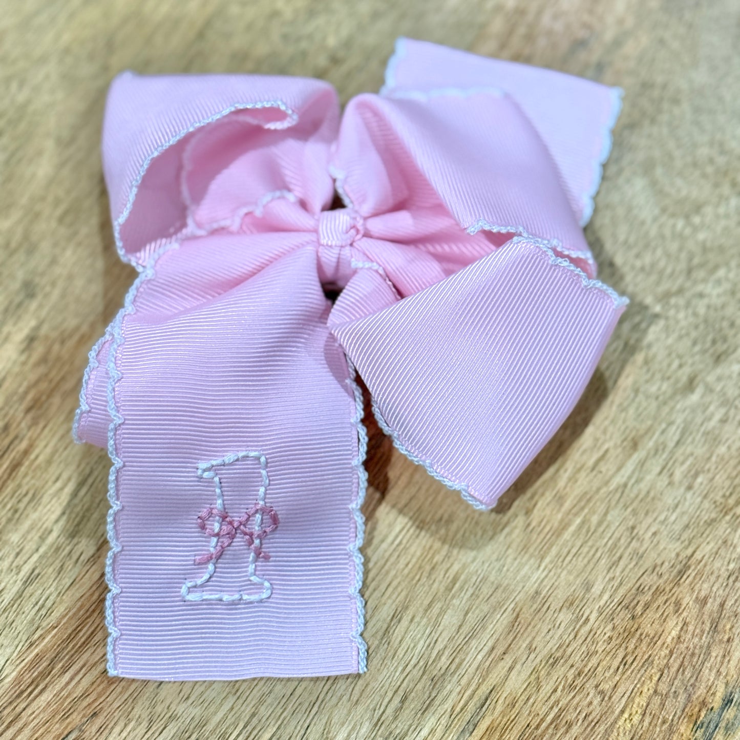 5 inch - Pink One Birthday Bow