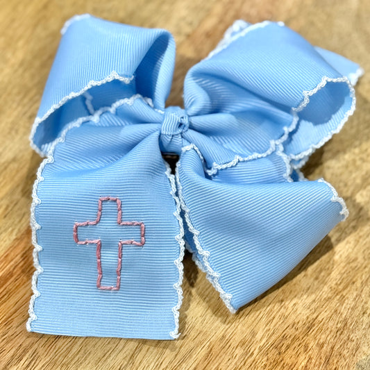 5 inch Light Blue and Pink Cross