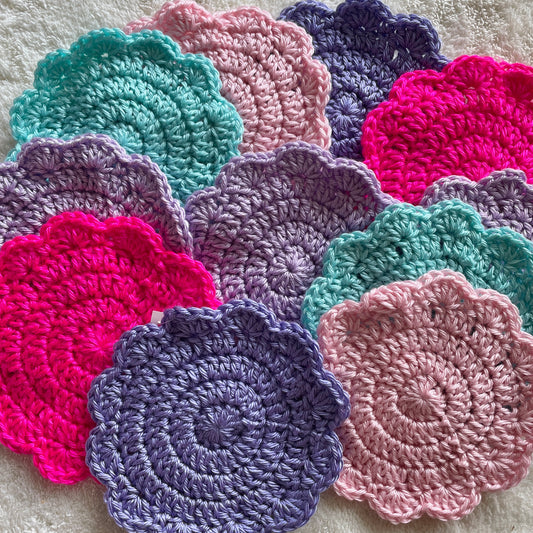 Flower Petal Crochet Coasters