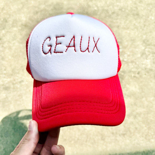 Geaux Trucker Hat - Red Thread
