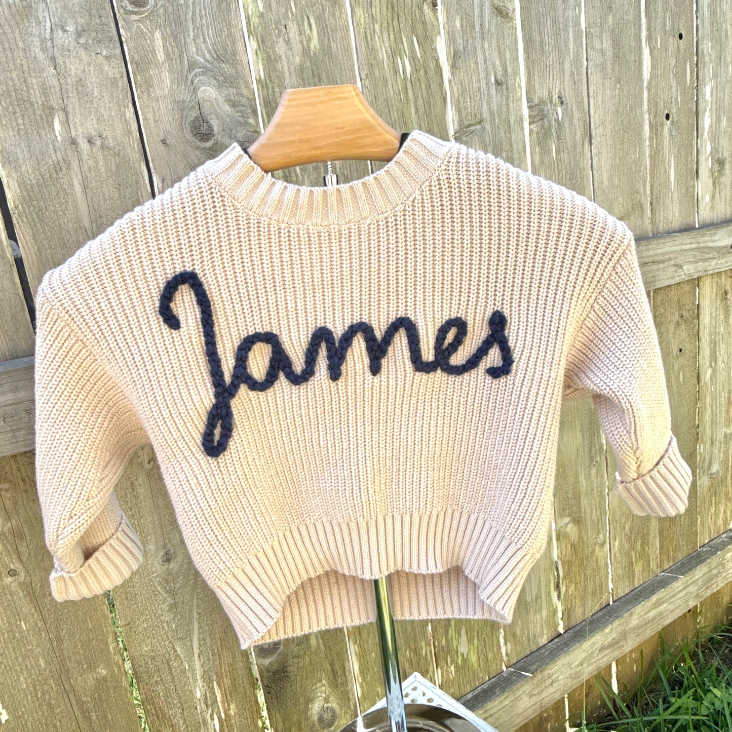 Taupe Knit Sweater - Custom