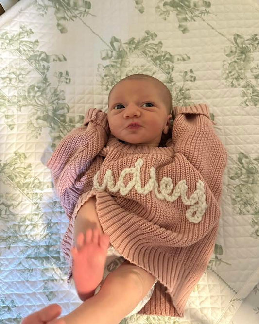 Mauve Knit Sweater - Custom