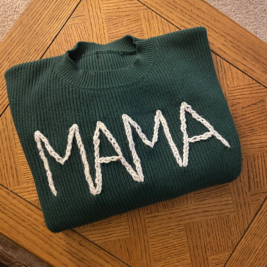 Ribbed Cropped Mama Sweater